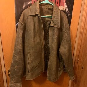 Worn, Brown, Men’s Leather Jacket